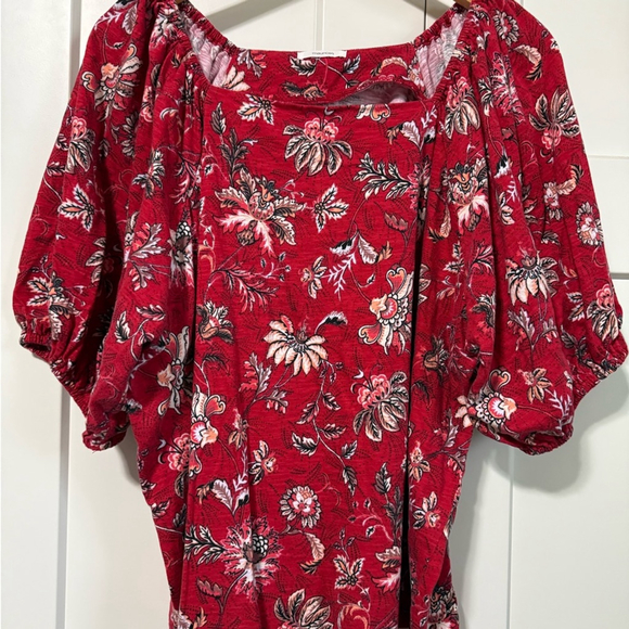 Maurices Red paisley balloon sleeve top Women's plus size 2x - Picture 2 of 5